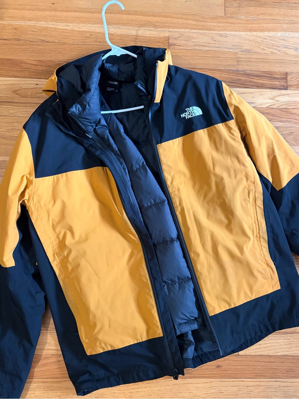 The North Face Men’s Yellow and Black Two-Tone Puffer Jacket